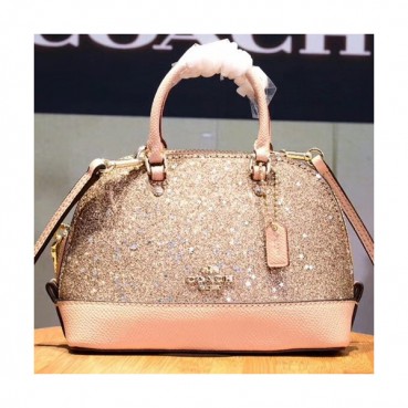 Coach Leather Mini Tote Shoulder Bag,17cm - 코치 레더 미니 토트 숄더백 22891,COAB0203,17cm,골드