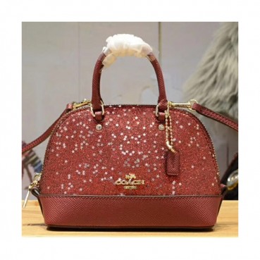 Coach Leather Mini Tote Shoulder Bag,17cm - 코치 레더 미니 토트 숄더백 22891,COAB0202,17cm,레드