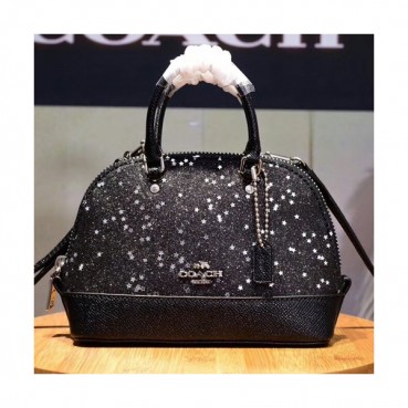 Coach Leather Mini Tote Shoulder Bag,17cm - 코치 레더 미니 토트 숄더백 22891,COAB0200,17cm,블랙
