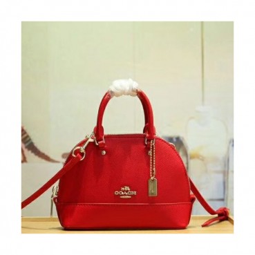 Coach Leather Mini Tote Shoulder Bag,16cm - 코치 레더 미니 토트 숄더백 22891,COAB0198,16cm,레드