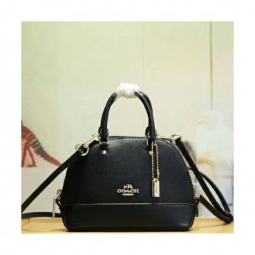 Coach Leather Mini Tote Shoulder Bag,16cm - 코치 레더 미니 토트 숄더백 22891,COAB0197,16cm,블랙