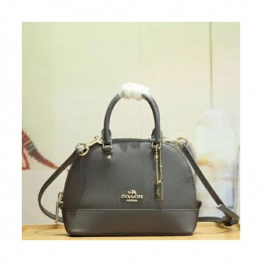Coach Leather Mini Tote Shoulder Bag,16cm - 코치 레더 미니 토트 숄더백 22891,COAB0196,16cm,그레이