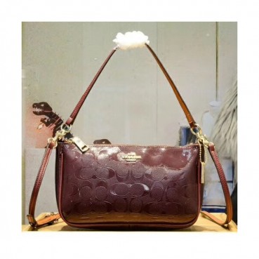 Coach Leather Tote Shoulder Bag,22cm - 코치 레더 토트 숄더백 56518,COAB0191,22cm,와인