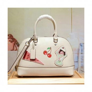 Coach Leather Mini Tote Shoulder Bag,26cm - 코치 레더 미니 토트 숄더백 25911,COAB0188,26cm,화이트
