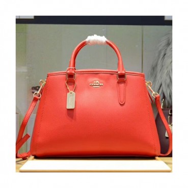 Coach Leather Tote Shoulder Bag,30cm - 코치 레더 토트 숄더백 57527,COAB0186,30cm,레드