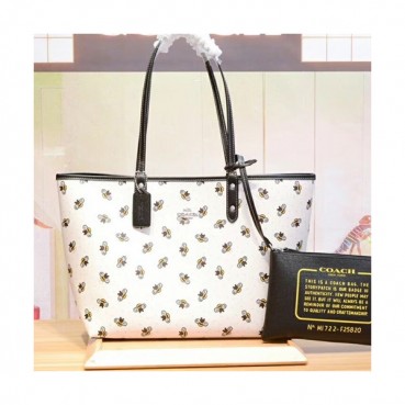 Coach Leather Riversible Tote Shoulder Shopper Bag,32cm - 코치 레더 리버서블 토트 숄더 쇼퍼백 25820,COAB0184,32cm,화이트