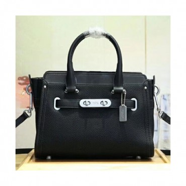 Coach Leather Tote Shoulder Bag,27cm - 코치 레더 토트 숄더백 34816,COAB0182,27cm,블랙