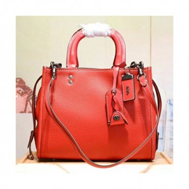 Coach Leather Tote Shoulder Bag,25cm - 코치 레더 토트 숄더백 54536,COAB0174,25cm,레드