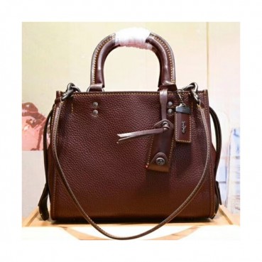 Coach Leather Tote Shoulder Bag,25cm - 코치 레더 토트 숄더백 54536,COAB0172,25cm,브라운