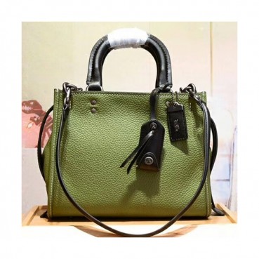 Coach Leather Tote Shoulder Bag,25cm - 코치 레더 토트 숄더백 54536,COAB0171,25cm,그린