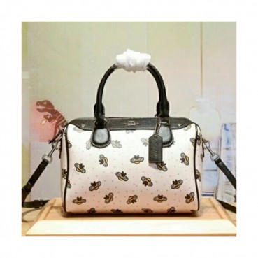 Coach Leather Tote Shoulder Bag,23cm - 코치 레더 토트 숄더백 COAB0163,23cm,화이트