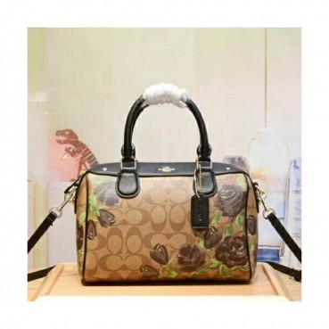 Coach Leather Tote Shoulder Bag,23cm - 코치 레더 토트 숄더백 COAB0162,23cm,브라운