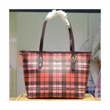 Coach Leather Tote Shoulder Bag,23cm - 코치 레더 토트 숄더백 COAB0155,23cm,레드