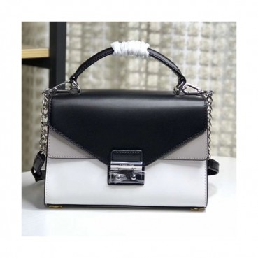 Michael Kors Sloan Leather Tote Shoulder Bag, 24CM - 마이클 코어스 슬론 레더 토트 숄더백 ,MKB0197, 24CM,블랙+화이트