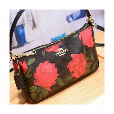 Coach Leather Tote Shoulder Bag,22cm - 코치 레더 토트 숄더백 COAB0133,22cm,레드