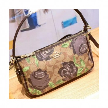 Coach Leather Tote Shoulder Bag,22cm - 코치 레더 토트 숄더백 COAB0132,22cm,브라운