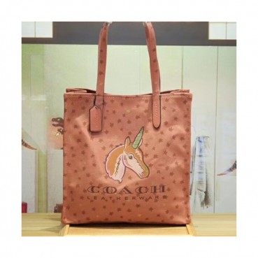 Coach Canvas Tote Shoulder Shopper Bag,34cm - 코치 캔버스 토트 숄더 쇼퍼백 26971,COAB0111,34cm,핑크