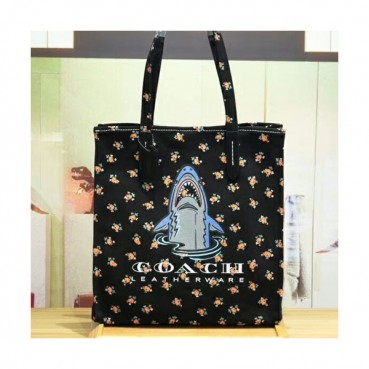 Coach Canvas Tote Shoulder Shopper Bag,34cm - 코치 캔버스 토트 숄더 쇼퍼백 25113,COAB0110,34cm,블랙