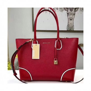 Michael Kors Leather Tote Shoulder Bag,32cm - 마이클 코어스 레더 토트 숄더백 MKB0190,32cm,레드
