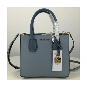 Michael Kors Mercer Leather Tote Shoulder Bag, 22CM - 마이클 코어스 머서 레더 토트 숄더백 ,MKB0169, 22CM,블루