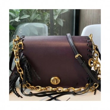 Coach Leather Dinky Tote Shoulder Bag,19cm - 코치 레더 딘키 토트 숄더백 COAB0093,19cm,퍼플
