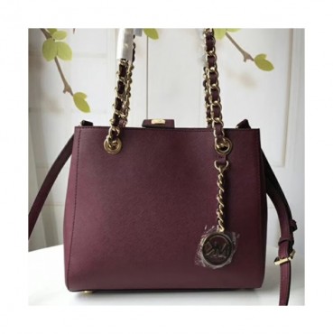 Michael Kors Leather Tote Shoulder Bag,23.5cm - 마이클 코어스 레더 토트 숄더백 MKB0124,23.5cm,와인