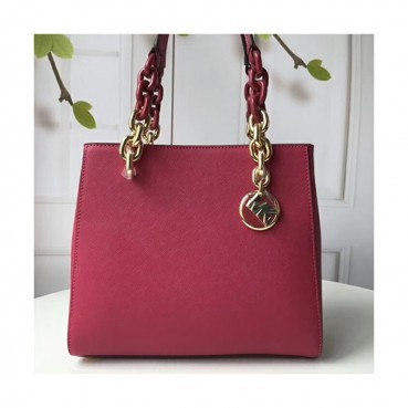 Michael Kors Leather Tote Shoulder Bag,23.5cm - 마이클 코어스 레더 토트 숄더백 MKB0122,23.5cm,와인