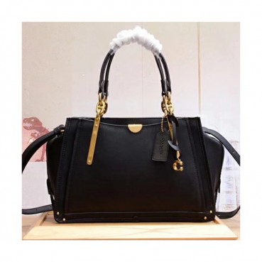 Coach Leather Dreamer Version Tote Shoulder Bag,28cm - 코치 레더 드리머 버전 토트 숄더백 COAB0048,28cm,블랙