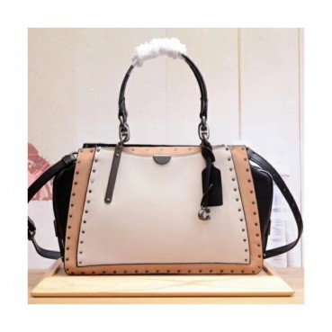 Coach Leather Dreamer Version Tote Shoulder Bag,28cm - 코치 레더 드리머 버전 토트 숄더백 COAB0047,28cm,베이지