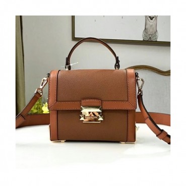 Michael Kors Leather Janey Tote Shoulder Bag, 19CM - 마이클 코어스 레더 제이니 토트 숄더백 ,MKB0086, 19CM,브라운