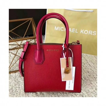Michael Kors Leather Tote Shoulder Bag, 22CM - 마이클 코어스 레더 토트 숄더백 ,MKB0074, 22CM,레드