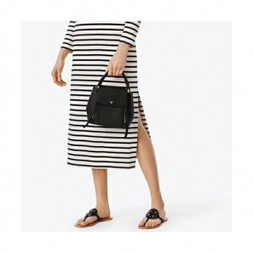 Tory Burch Leather Half-moom Black Tote Shoulder Bag,19/22cm 