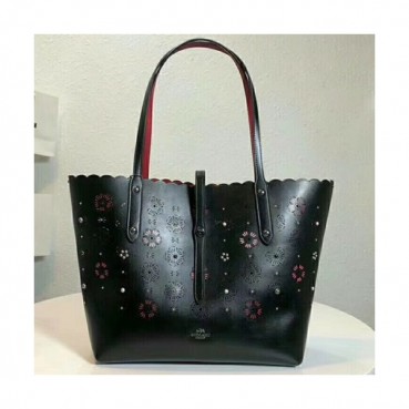 Coach Leather Tote Shoulder Shopper Bag,31.5cm - 코치 레더 토트 숄더 쇼퍼백 25195,COAB0038,31.5cm,블랙