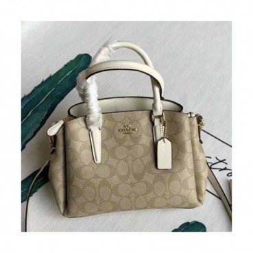 Coach Leather Tote Shoulder Bag,24cm - 코치 레더 토트 숄더백 29434,COAB0034,24cm,베이지+화이트