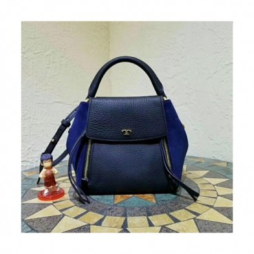 Tory Burch Leather Blue Tote Shoulder Bag,19cm - 토리버치 레더 블루 토트 숄더백 TBB0126,19cm