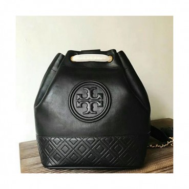 Tory Burch Leather Black Bucket Tote Shoulder Bag,23cm - 토리버치 레더 블랙 버킷 토트 숄더백 TBB0115,23cm