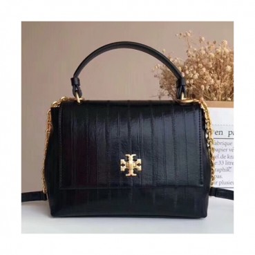 Tory Burch Kira Leather Black Satchel Top Handle Tote Shoulder Bag,21cm - 토리버치 키라 레더 블랙 사첼 탑 핸들 토트 숄더백 TBB0077,21cm