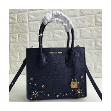 Michael Kors Leather Tote Shoulder Bag, 22CM - 마이클 코어스 레더 토트 숄더백 ,MKB0046, 22CM,네이비