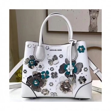 Michael Kors Leather Tote Shoulder Bag, 25CM - 마이클 코어스 레더 토트 숄더백 ,MKB0030, 25CM,화이트