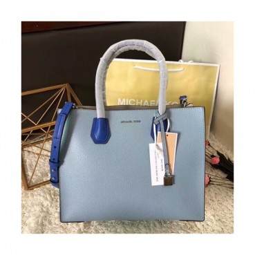 Michael Kors Leather Tote Shoulder Bag, 32CM - 마이클 코어스 레더 토트 숄더백 ,MKB0013, 32CM,블루