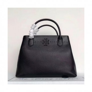 Tory Burch Leather Mcgraw Triple-Compartment Satchel Tote Shoulder Bag,35cm 