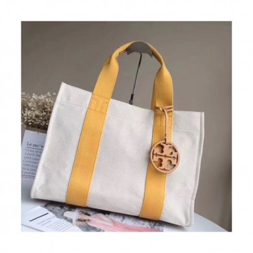 Tory Burch Miller Canvas Yellow Tote Bag,39cm - 토리버치 밀러 캔버스 옐로우 토트백 TBB0048,39cm