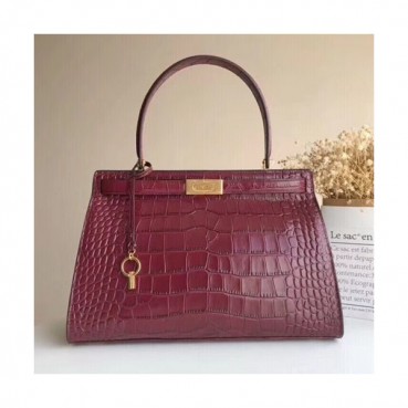 Tory Burch Lee Radziwill Satchel Leather Red Tote Bag,32.5cm - 토리버치 리 라지윌 사첼 레더 레드 토트백 TBB0045,32.5cm