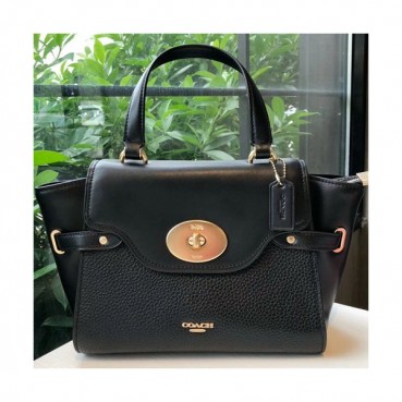 Coach Leather Tote Shoulder Bag,32cm - 코치 레더 토트 숄더백 COAB0007,32cm,블랙