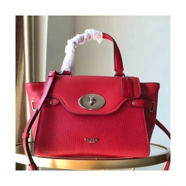 Coach Leather Tote Shoulder Bag,32cm - 코치 레더 토트 숄더백 COAB0006,32cm,레드