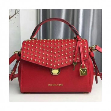 Michael Kors Leather Tote Shoulder Bag, 22CM - 마이클 코어스 레더 토트 숄더백 ,MKB0009, 22CM,레드