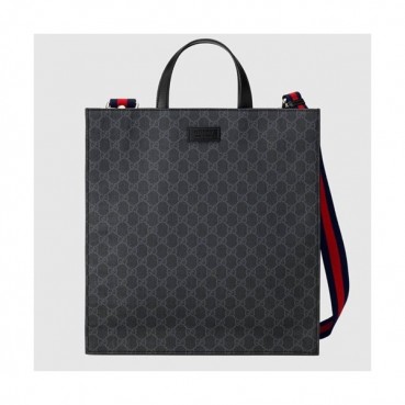 Gucci GG Surpreme Tote Shoulder Bag,35.5CM - 구찌 GG 수프림 남여공용 토트 숄더백 GUB0168,35.5cm,블랙