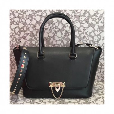 Valentino Garavani Demilune Leather Tote Shoulder Bag,26CM - 발렌티노 가바라니 데미루나 레더 토트 숄더백,VTB0016,26CM,블랙