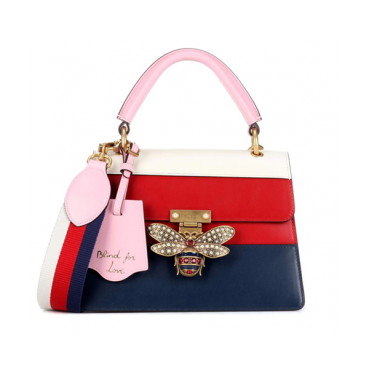 Gucci GG Margaret Leather Tote Shoulder Bag,25.5CM - 구찌 GG 마가렛 가죽 꿀벌 토트 숄더백 GUB0111,25.5cm,레드+블루