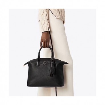 Tory Burch Leather Black Mcgraw Slouchy Satchel Tote Shoulder Bag,32cm - 토리버치 레더 블랙 맥그로우 슬라우치 샤첼 토트 숄더백 TBB0038,32cm